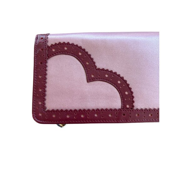 Lovecat‎ Paris Wristlet Wallet Burgundy Pink Coin Purse Tassel 10" - Picture 2 of 9